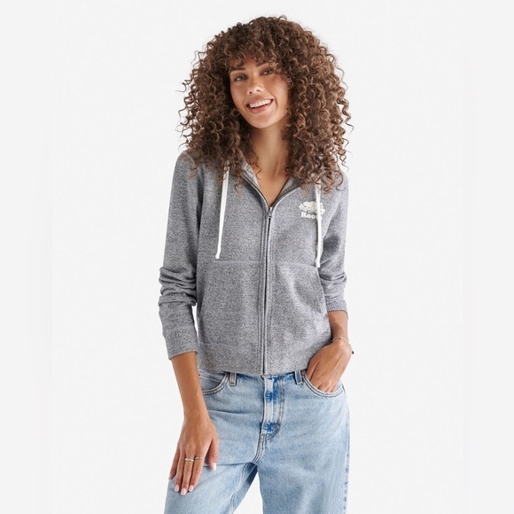 Roots Tops - Roots Women's Heather Gray Zip-Up sweater size XS